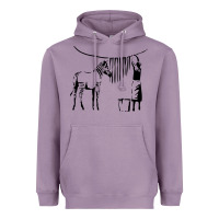 Lavender Banksy Zebra Heavyweight Hoodie - artisFamous