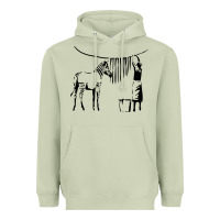 Matcha Banksy Zebra Heavyweight Hoodie - artisFamous
