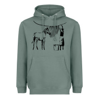 Sage Banksy Zebra Heavyweight Hoodie - artisFamous
