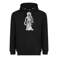 Black santa muerte blanca Heavyweight Hoodie - artisFamous