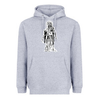 Heather Grey santa muerte blanca Heavyweight Hoodie - artisFamous