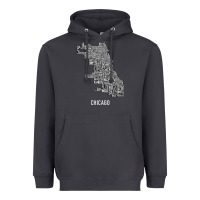 Smoke chicago typography neighborhood map Heavyweight Hoodie - artisFamous