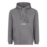 Storm chicago typography neighborhood map Heavyweight Hoodie - artisFamous
