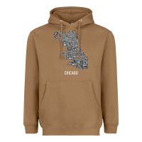 Toasted Coconut chicago typography neighborhood map Heavyweight Hoodie - artisFamous