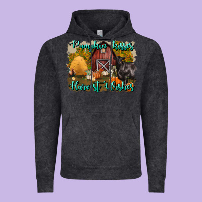 Pumpkin Kisses Harvest Wishes Vintage Hoodie Designed By Bundleandbundleshop