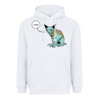 White lying cat Heavyweight Hoodie - artisFamous