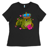 Black valentines day frog prince olivia Ladies Tee - OliviaCreatesArt