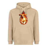 Mushroom Dog In Fire Heavyweight Hoodie - artisFamous