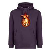 Plum Dog In Fire Heavyweight Hoodie - artisFamous