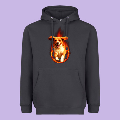 Dog In Fire Heavyweight Hoodie Designed By Artisfamous