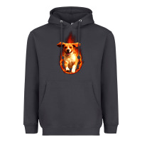 Smoke Dog In Fire Heavyweight Hoodie - artisFamous