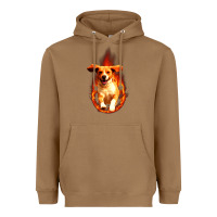 Toasted Coconut Dog In Fire Heavyweight Hoodie - artisFamous