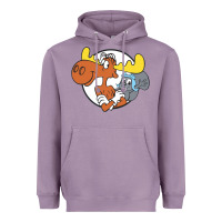 Lavender Vintage Rocky And Bullwinkle Heavyweight Hoodie - artisFamous