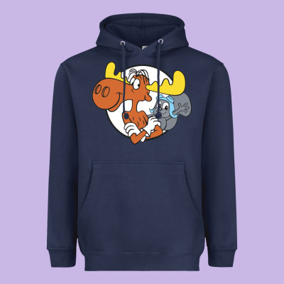 Vintage Rocky And Bullwinkle Heavyweight Hoodie Designed By Artisfamous
