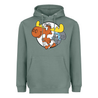 Sage Vintage Rocky And Bullwinkle Heavyweight Hoodie - artisFamous