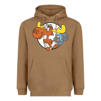 Toasted Coconut Vintage Rocky And Bullwinkle Heavyweight Hoodie - artisFamous