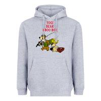 Heather Grey yogi bear & boo boo Heavyweight Hoodie - artisFamous