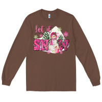 Chestnut Let It Snow Pink Christmas Long Sleeve Tee - FaDigitalArtStudio