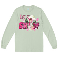 Matcha Let It Snow Pink Christmas Long Sleeve Tee - FaDigitalArtStudio