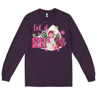Plum Let It Snow Pink Christmas Long Sleeve Tee - FaDigitalArtStudio