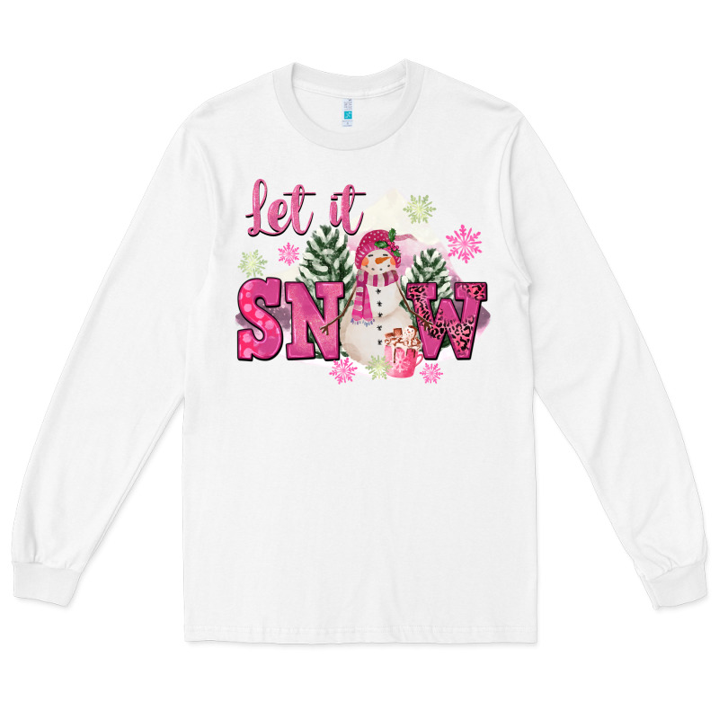 Let It Snow Pink Christmas Long Sleeve Tee by FaDigitalArtStudio | Teevron