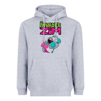 Heather Grey Invader Zim Gir Heavyweight Hoodie - artisFamous