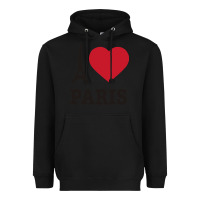 Black i love paris eiffel tower funny Heavyweight Hoodie - artisFamous
