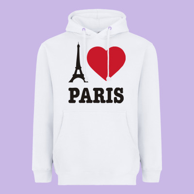 I Love Paris Eiffel Tower Funny Heavyweight Hoodie Designed By Artisfamous