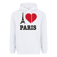 White i love paris eiffel tower funny Heavyweight Hoodie - artisFamous