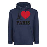 Navy i love paris eiffel tower funny Heavyweight Hoodie - artisFamous