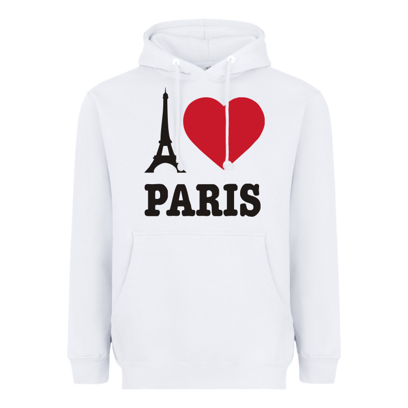 I Love Paris Eiffel Tower Funny Heavyweight Hoodie by artisFamous | Teevron