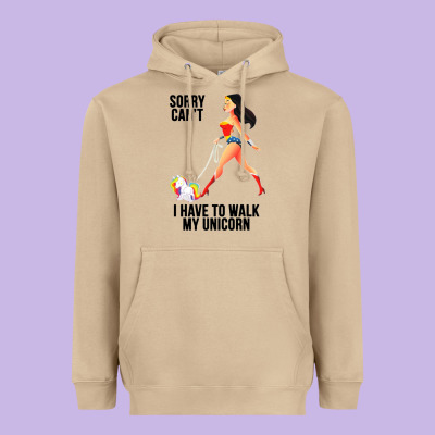 Wonder Woman Sorry Can't Heavyweight Hoodie Designed By Artisfamous
