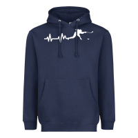 Navy hockey player heartbeat ice Heavyweight Hoodie - artisFamous