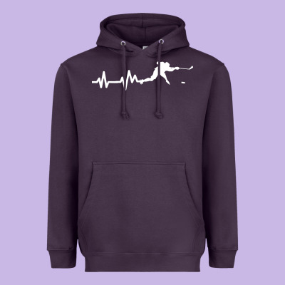Hockey Player Heartbeat Ice Heavyweight Hoodie Designed By Artisfamous
