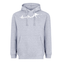 Heather Grey hockey player heartbeat ice Heavyweight Hoodie - artisFamous