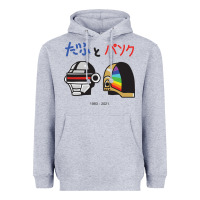 Heather Grey DAFTPUNK Japanese Heavyweight Hoodie - artisFamous