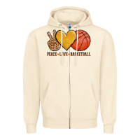 Sandshell peace love basketball Zipper Hoodie - AdoDesignShop