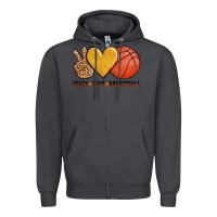 Smoke peace love basketball Zipper Hoodie - AdoDesignShop