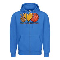 True Royal peace love basketball Zipper Hoodie - AdoDesignShop