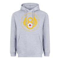 Heather Grey mighty eighth   8th anniversary Heavyweight Hoodie - artisFamous