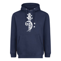 Navy musical guitar bass Heavyweight Hoodie - artisFamous