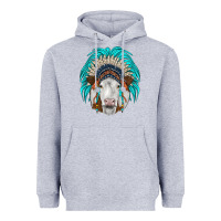 Heather Grey simmental indian headdress Heavyweight Hoodie - JahusDesignShop