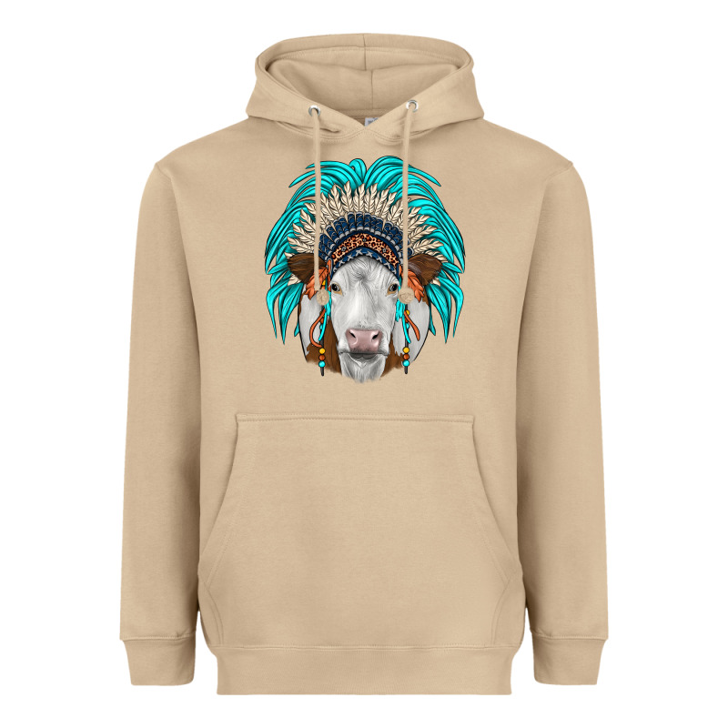 Simmental Indian Headdress Heavyweight Hoodie by JahusDesignShop | Teevron