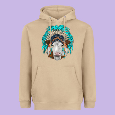 Simmental Indian Headdress Heavyweight Hoodie Designed By Jahusdesignshop