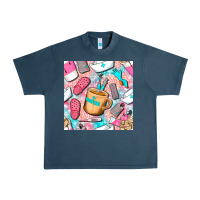 Midnight Navy hospital nurse coffee cups with leopard seamless pattern bbs Urban Heavy Tee - BundleAndBundleShop