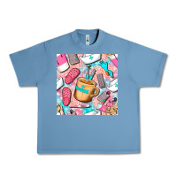 Pebble Blue hospital nurse coffee cups with leopard seamless pattern bbs Urban Heavy Tee - BundleAndBundleShop