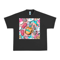 Pigment Black hospital nurse coffee cups with leopard seamless pattern bbs Urban Heavy Tee - BundleAndBundleShop