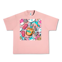 Salmon hospital nurse coffee cups with leopard seamless pattern bbs Urban Heavy Tee - BundleAndBundleShop