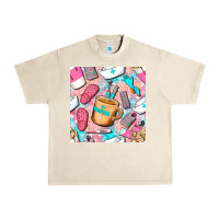 Sandshell hospital nurse coffee cups with leopard seamless pattern bbs Urban Heavy Tee - BundleAndBundleShop