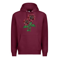 Burgundy 2 Chocolate sunflower Premium Hoodie - LillyAllenDesigns